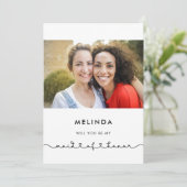 Niedliche Trauzeugin Einladung (Stehend Vorderseite)