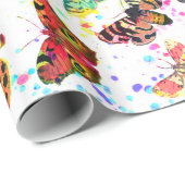 Niedliche trendige Aquarell-Spritzer Schmetterling Geschenkpapier (Rolleneckpunkt)