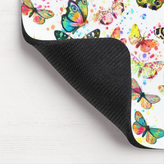 Niedliche trendige Aquarell-Spritzer Schmetterling Mousepad (Ecke)