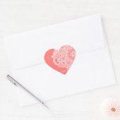 Niedliche trendige Blume handgezeichnetes Design Herz-Aufkleber (Umschlag)