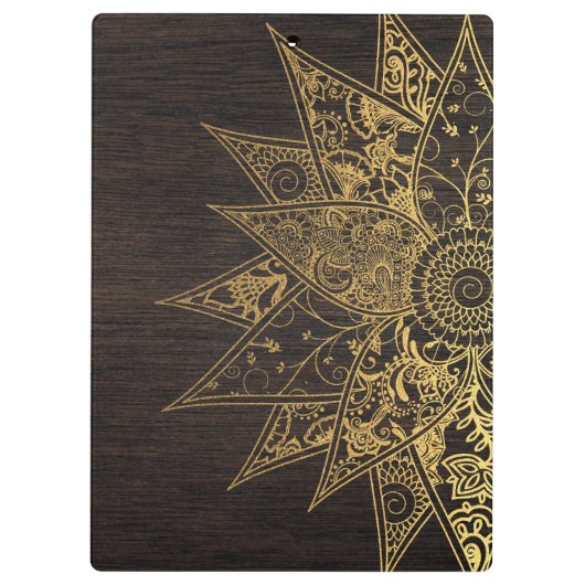 Niedliche trendige Blume handgezeichnetes Design Klemmbrett (Rückseite)