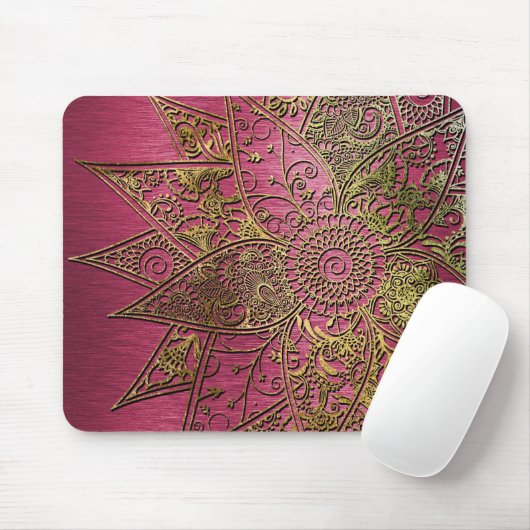 Niedliche trendige Blume handgezeichnetes Design Mousepad (Mit Mouse)