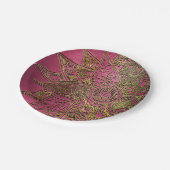 Niedliche trendige Blume handgezeichnetes Design Pappteller (Schrägansicht)