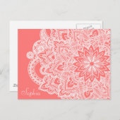 Niedliche trendige Blume handgezeichnetes Design Postkarte (Vorne/Hinten)