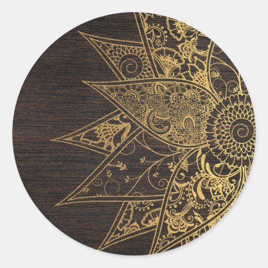 Niedliche trendige Blume handgezeichnetes Design Runder Aufkleber (Vorderseite)