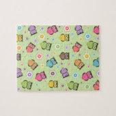 Niedliche trendige Eulen und Blume Puzzle (Horizontal)