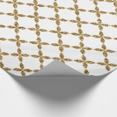 Niedliche trendige florale Imitate Gold Glitzer Mu Geschenkpapier (Ecke)