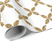 Niedliche trendige florale Imitate Gold Glitzer Mu Geschenkpapier (Rolleneckpunkt)