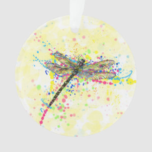 Niedliche trendige gürtelfarbene Spritzer Dragonf Ornament