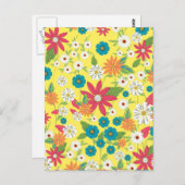 Niedliche trendige, gürtelweiche Farben Blumenmust Postkarte (Vorne/Hinten)