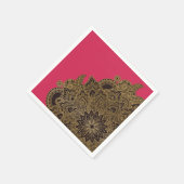 Niedliche trendige Imitate Gold Glitzer Blume Henn Serviette (Ecke)