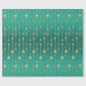 Niedliche trendige Imitate Gold Glitzer Stammespfe Geschenkpapier (Flach)