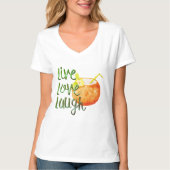 Niedliche trendige Live-Liebe lachen Strandurlaub T-Shirt (Vorderseite)
