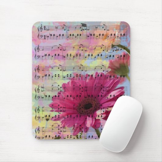 Niedliche trendige mädchenhafte Wasserfarben Gerbe Mousepad (Mit Mouse)