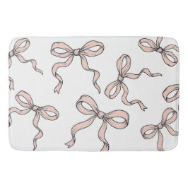 Niedliche, trendige rosafarbene Bogen in schwarz Badematte