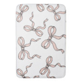 Niedliche, trendige rosafarbene Bogen in schwarz Badematte (Vorderseite Vertikal)