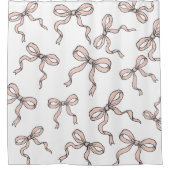 Niedliche, trendige rosafarbene Bogen in schwarz Duschvorhang (Vorderseite)