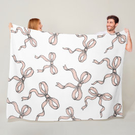 Niedliche, trendige rosafarbene Bogen in schwarz Fleecedecke