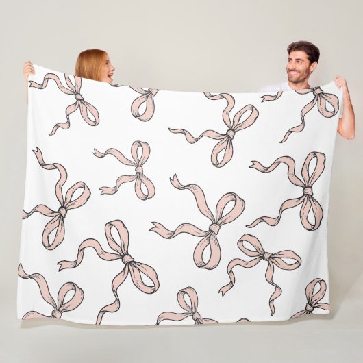 Niedliche, trendige rosafarbene Bogen in schwarz Fleecedecke (Beispiel)