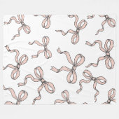 Niedliche, trendige rosafarbene Bogen in schwarz Fleecedecke (Vorderseite (Horizontal))