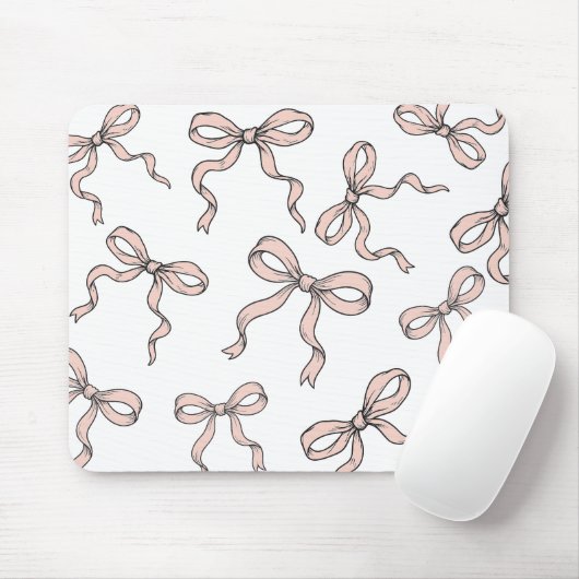 Niedliche, trendige rosafarbene Bogen in schwarz Mousepad (Mit Mouse)