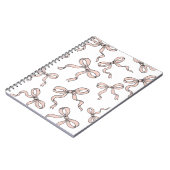 Niedliche, trendige rosafarbene Bogen in schwarz Notizblock (Linke Seite)