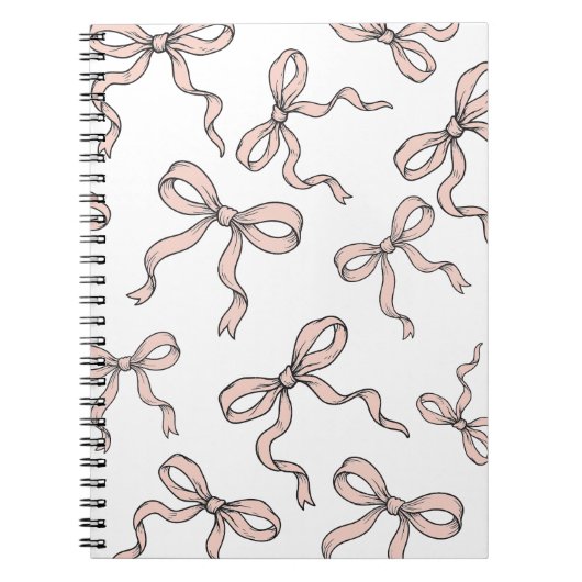 Niedliche, trendige rosafarbene Bogen in schwarz Notizblock (Vorderseite)