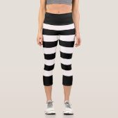 Niedliche, trendige Schwarz-Weiß Streifen Capri (Vorderseite)