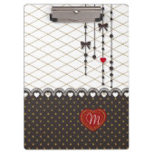 Niedliche trendige Spitzen-Imitate Gold Glitzer St Klemmbrett (Vorderseite)