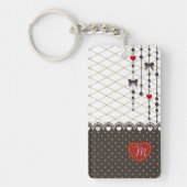 Niedliche trendige Spitzen-Imitate Gold Glitzer St Schlüsselanhänger (Vorderseite)