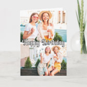Niedliche trendy Custom 2-Foto Template Geburtstag Karte (Vorderseite)