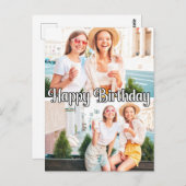 Niedliche trendy Custom 2-Foto Template Geburtstag Postkarte (Vorne/Hinten)