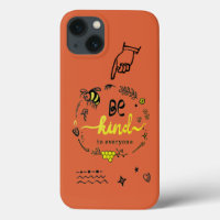 Niedliche Trendy Doodles Black Gold Bee Orange