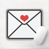 Niedliche trendy Envelope Heart Graphic & Gray Mousepad (Mit Mouse)
