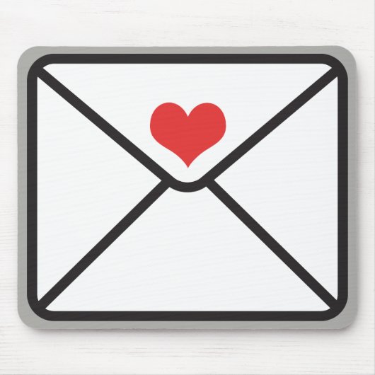 Niedliche trendy Envelope Heart Graphic & Gray Mousepad (Vorne)