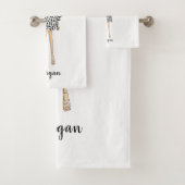 Niedliche Trendy Girl mit Brille Badhandtuch Set (Insitu)