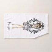 Niedliche Trendy Girl mit Brille Badhandtuch Set (Handtuch)