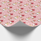 Niedliche Trendy Gnomes Winter Pink Rote Rose Gold Geschenkpapier (Ecke)