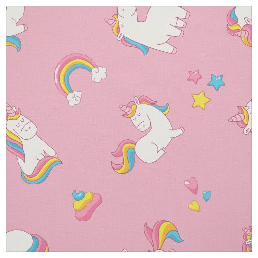 Niedliche TRENDY Magical Unicorn Pastellfarbe Rosa Stoff (Muster)
