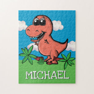 Niedliche Trex Dinosaurier Tyrannosaurus Rex Carto Puzzle