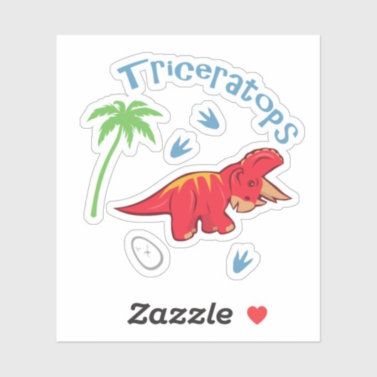 Niedliche Triceratops Aufkleber (Blatt)