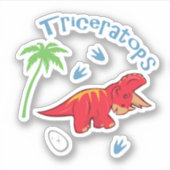 Niedliche Triceratops Aufkleber (Vorderseite)