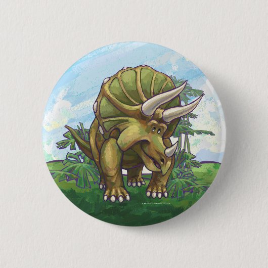 Niedliche Triceratops Button (Vorderseite)