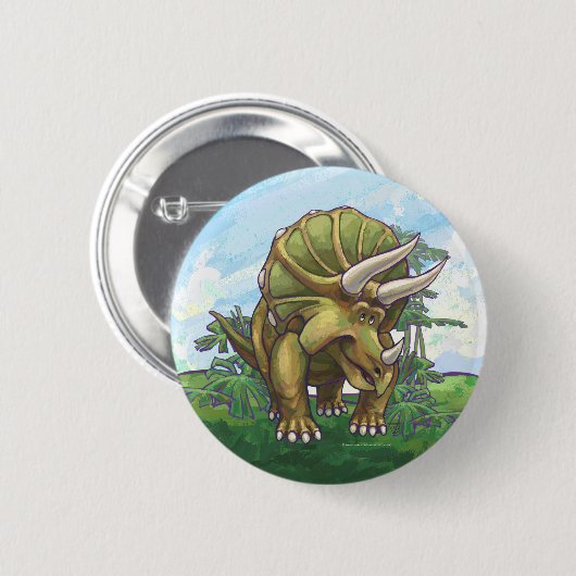 Niedliche Triceratops Button (Vorne & Hinten)