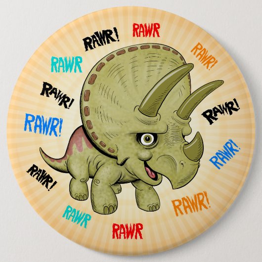 Niedliche Triceratops Button (Vorderseite)