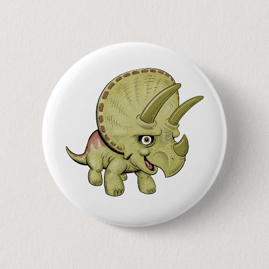 Niedliche Triceratops Button (Vorderseite)