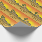 Niedliche Triceratops Dinosaur Sunset Wüste Geburt Geschenkpapier (Ecke)