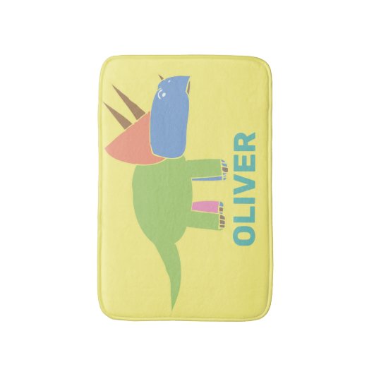 Niedliche Triceratops Dinosaurier für Kinder Badematte (Vorderseite Vertikal)