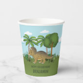Niedliche Triceratops Dinosaurier Tropical Kid's G Pappbecher (Vorderseite)