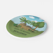 Niedliche Triceratops Dinosaurier Tropical Kid's G Pappteller (Schrägansicht)